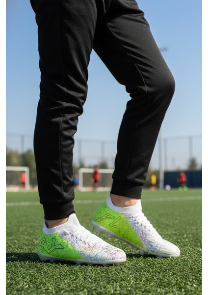 Beyaz Yeşil Bilekten Çoraplı Unisex Krampon GK-252-153 G