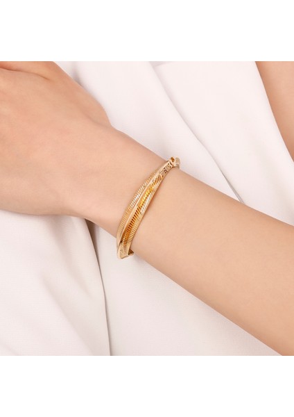 Tasarım Altın Kelepçe Bilezik - 14K modelleri