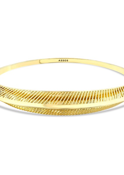 Tasarım Altın Kelepçe Bilezik - 14K fırsatları