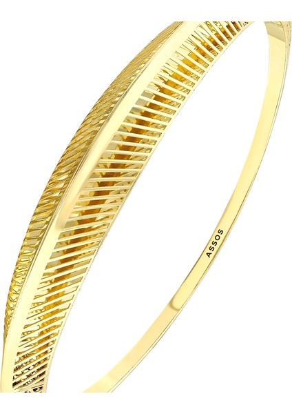 Tasarım Altın Kelepçe Bilezik - 14K indirimleri