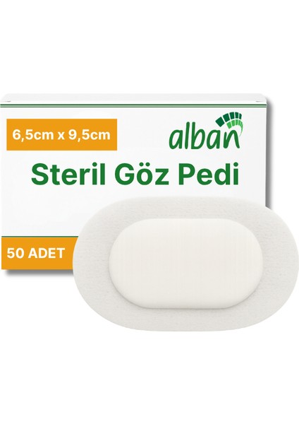 Steril Göz Pedi, Nonwowen 6,5cmx9,5cm Gözpedi, Steril Tekli Paketlerde 50'li Kutu Içerisinde