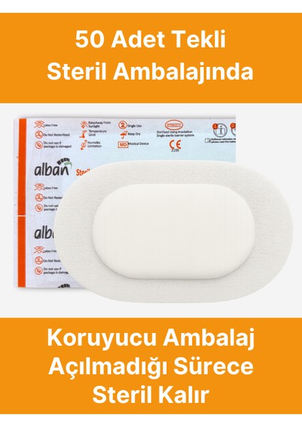 Steril Göz Pedi, Nonwowen 6,5cmx9,5cm Gözpedi, Steril Tekli Paketlerde 50'li Kutu Içerisinde modelleri