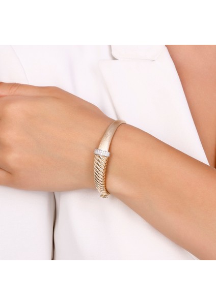 Taşlı Tasarım Altın Kelepçe - 14K modelleri