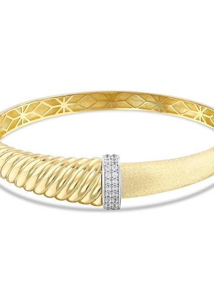 Taşlı Tasarım Altın Kelepçe - 14K fırsatları