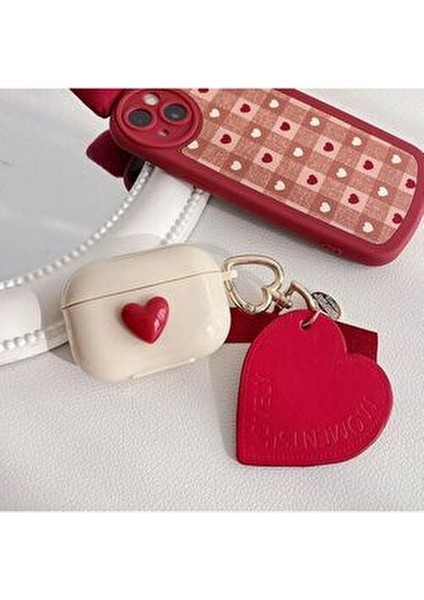 KVK 3D Kırmızı Kalp Kulaklık Kılıfı Bluetooth Bağlantılı Kulakiçi Stereo Kulaklıklar fiyatları