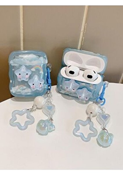 KVK Premium Mavi Yıldız Işıltılı Kulaklık Kılıfı Bluetooth Kulakiçi Stereo Kulaklıklar fiyatları