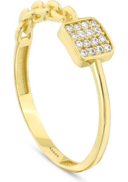 Taşlı Tasarım Altın Yüzük - 14K fiyatları