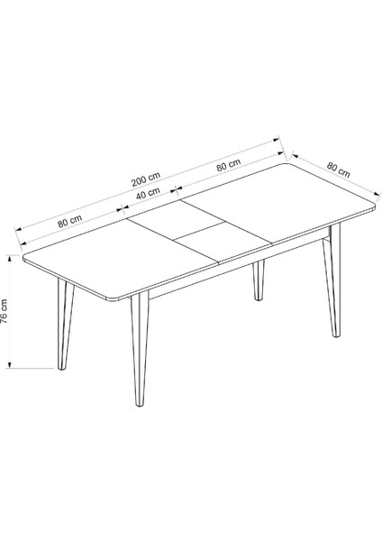 Elina Açılır Yemek Masası - Beyaz/beyaz