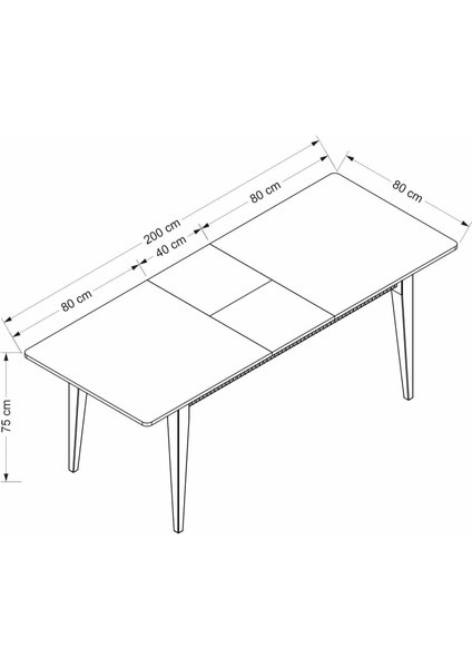 Kale Plus Açılır Yemek Masası Kumtaşı/kumtaşı