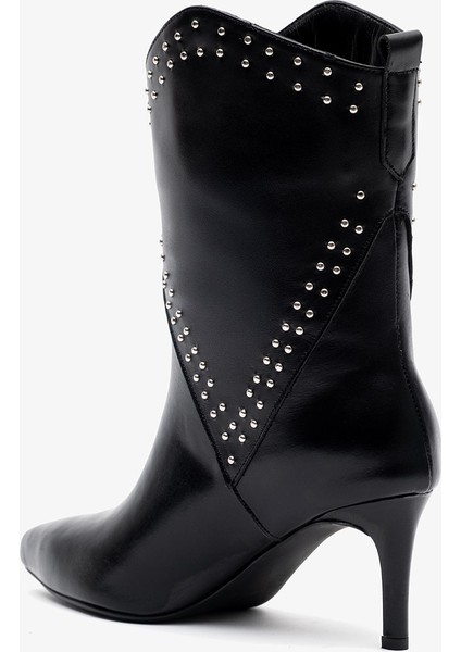 Lysa Siyah Deri Kadın Topuklu Bot modelleri