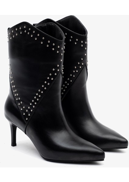 Lysa Siyah Deri Kadın Topuklu Bot fırsatları
