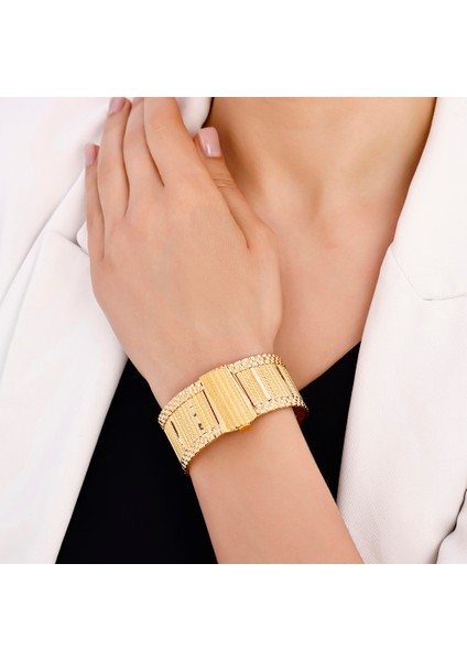 Tasarım Altın Kelepçe Bilezik - 14K modelleri