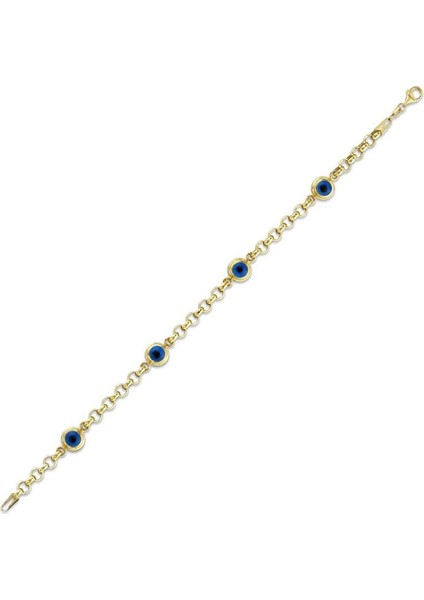 Nazar Boncuklu Altın Bileklik - 14K