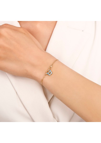 Kelebek Figürlü Tasarım Altın Bileklik - 14K modelleri