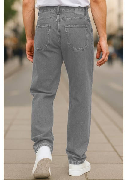 Erkek Pileli Yüksek Bel Bol Kesim Baggy Loose Fit Jean PANTOLON-C354