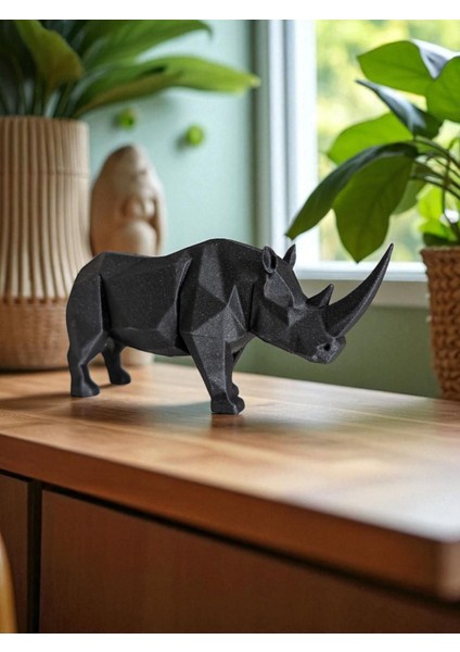 Geometrik Gergedan Biblo, Modern Ofis Masa Dekoru, Poligonal Heykel modelleri