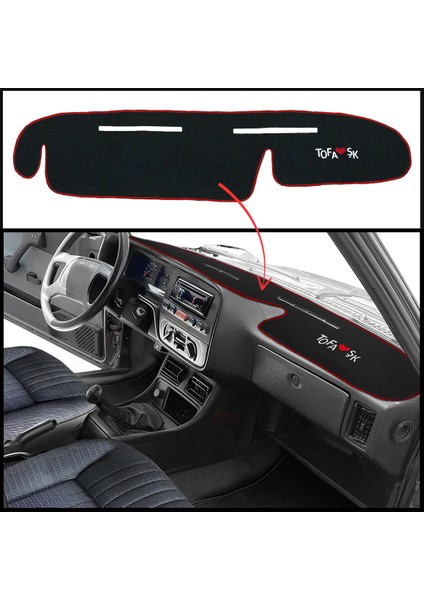 Tofaş Doğan Slx Uyumlu Yüksek Göğüs Torpido Kaplama Halısı Örtüsü
