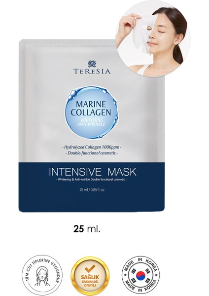 Deniz Kolajenli Anti-Aging ve Yoğun Nem Bakımı Kağıt Maske