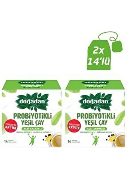 Probiyotikli Yeşil Çay Açai Ananas 2 Adet 14 Bardaklık Ferahlatıcı İçecek