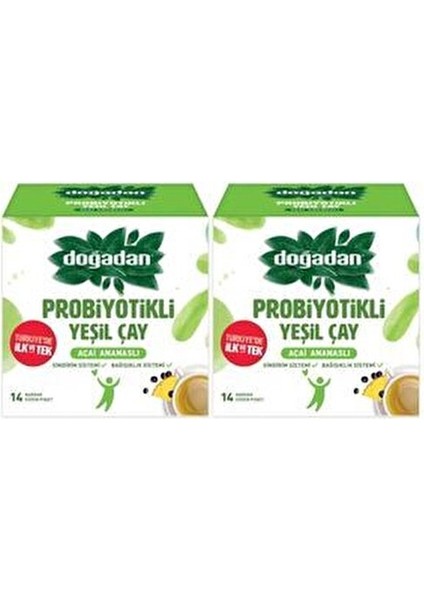 Probiyotikli Yeşil Çay Açai Ananas 2 Adet 14 Bardaklık Ferahlatıcı İçecek