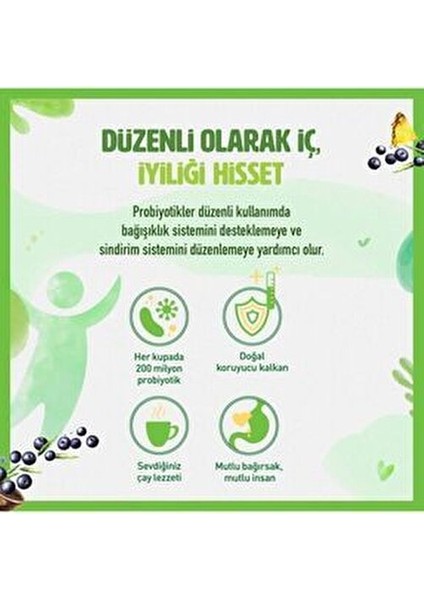 Probiyotikli Yeşil Çay Açai Ananas 2 Adet 14 Bardaklık Ferahlatıcı İçecek