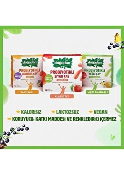 Probiyotikli Yeşil Çay Açai Ananas 2 Adet 14 Bardaklık Ferahlatıcı İçecek
