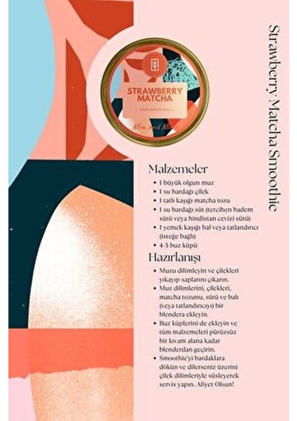 Çilekli Matcha 50 gr Doğal İçeriklerle Zenginleştirilmiş Ferahlatıcı İçecek