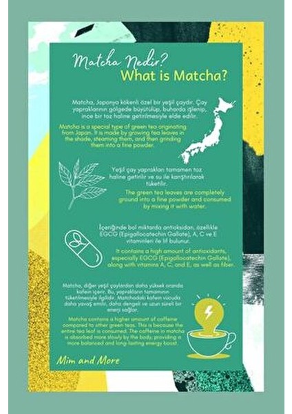 Mojito Matcha Aromalı Matcha Tozu 25 Gr Ferahlatıcı Nane ve Limon Notalarıyla