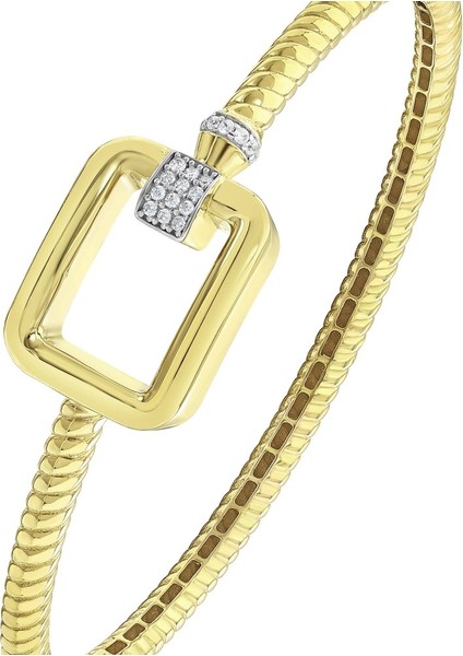 Altın Tasarım Kelepçe - 14K fırsatları