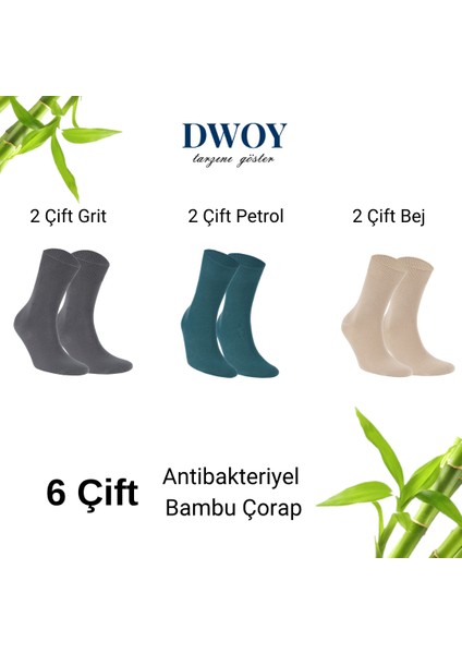 6 Çift Bambu Erkek Çorap , Dikişsiz Esnek Uzun Bambu Çorap