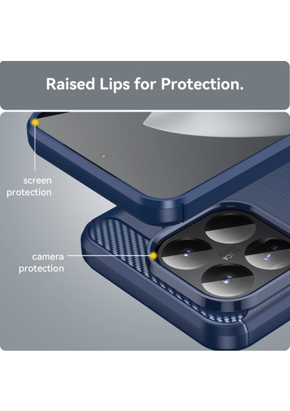 Xiaomi 15T Pro Telefon Kılıfı, Fırçalanmış Karbon Fiber Dokulu Esnek Tpu Tampon, Darbe Emici Koruyucu Kılıf Xiaomi 15T Pro (Yurt Dışından) modelleri