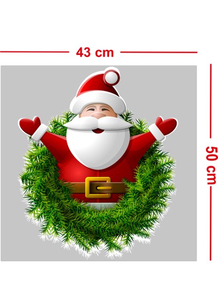 Ellerini Yeni Yıla Açmış Noel Baba Yılbaşı Süslemesi Cam Duvar Vitrin Stickerı Yılbaşı Süsü 43X50CM fiyatları
