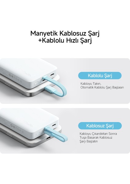 CP12 10000 Mah Magsafe Powerbank | 20 W Kablosuz Hızlı Şarj | iPhone 12/13/14/15/16/17 Uyumlu modelleri