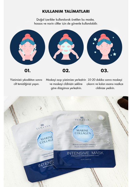 Deniz Kolajenli Anti-Aging ve Yoğun Nem Bakımı Kağıt Maske