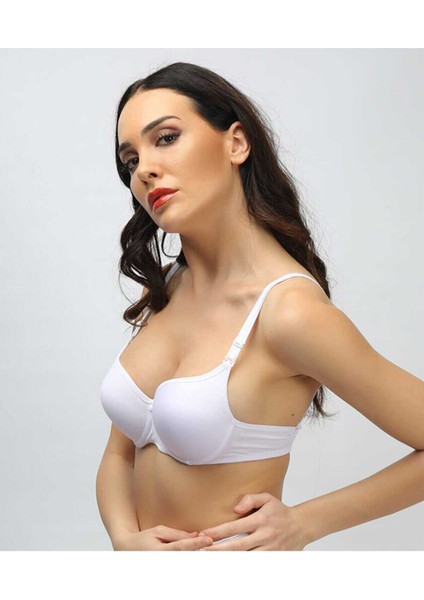 Silikonlu Desteksiz Telli Düz Boş Sütyen Beyaz fiyatları