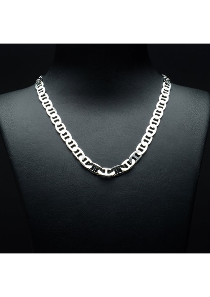150 Mikron Rodyum Barlı Gümüş Zincir