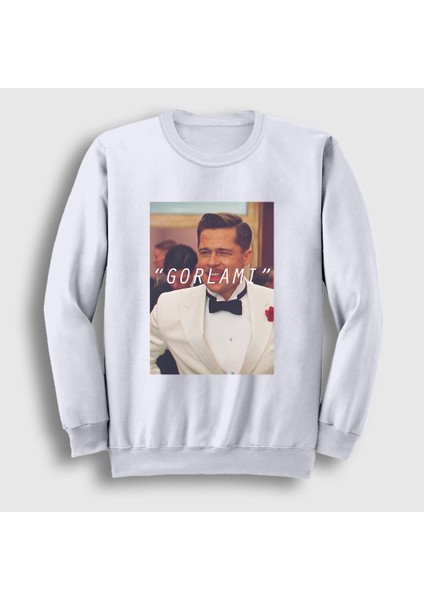 Unisex Beyaz Gorlami Brad Pitt Inglourious Basterds Sweatshirt