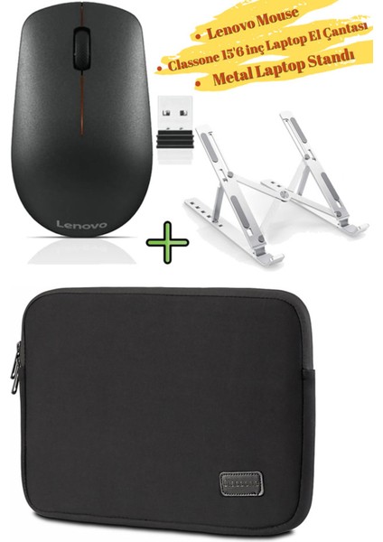 Mouse 400, Classone 15.6 Inç Su Geçirmez Laptop Çantası, Metal Laptop ve Tablet Standı Ayarlı