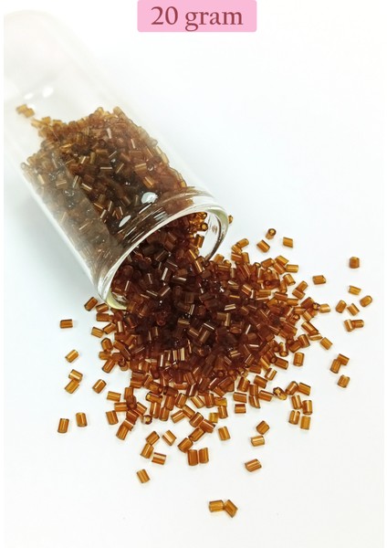 Kesme Cam Boncuk 2mm - 20 Gram - Şeffaf Açık Kahve -BNC343