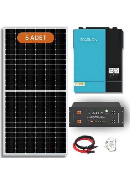 Exelon 6.2 Kw Lityum Akülü Hazır Solar Enerji Paketi