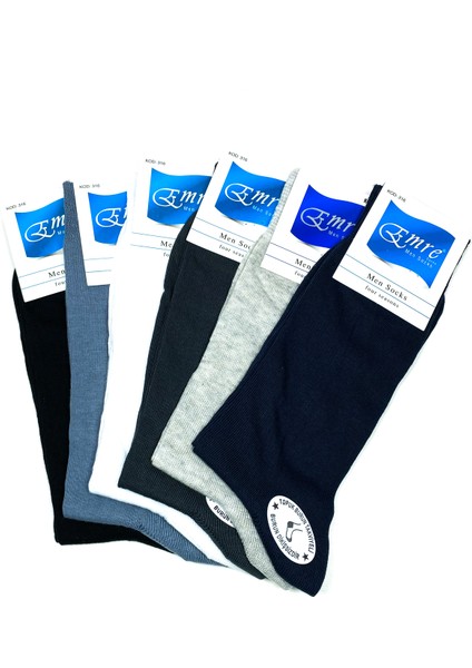 Penye Yazlık Erkek Çorap Burun Dikişsiz Takviyeli Topuk ve Burun 6 Çift