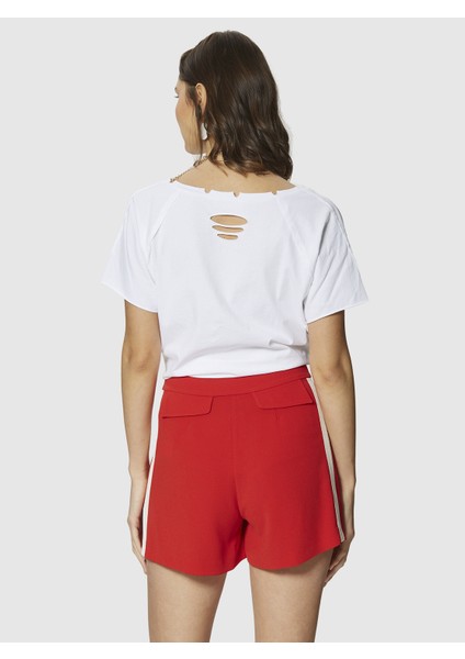 Yandan Şeritli Kadın Şort Kırmızı Y1812048_006 modelleri