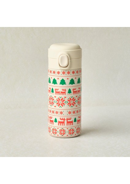 New Year Yılbaşı Snow Çelik Sızdırmaz Termos 350 ml