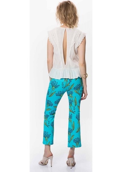 Çiçek Desenli Kadın Pantolon Standart Renk Y9912016_089 modelleri