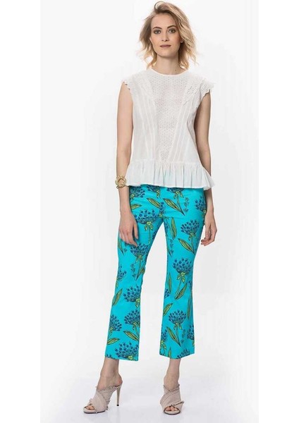 Çiçek Desenli Kadın Pantolon Standart Renk Y9912016_089 fırsatları