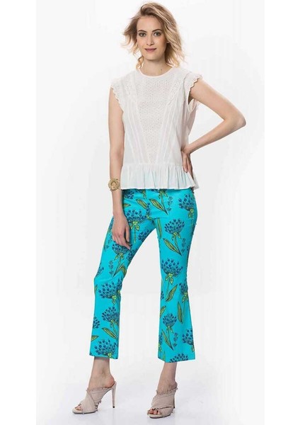 Çiçek Desenli Kadın Pantolon Standart Renk Y9912016_089
