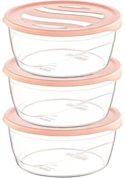 Çankaya 3'lü Karizma Yuvarlak Saklama Kabı ÇNK-2149