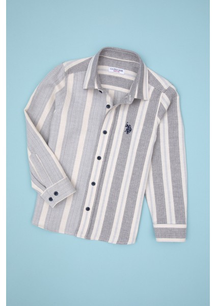 Erkek Çocuk Koyu Mavi Gömlek Desenli 50316691-VR032