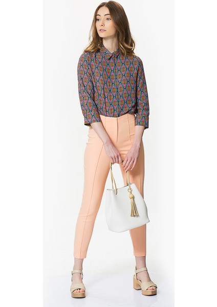 Çizgi Detaylı Kadın Pantolon Somon Y9912015_020