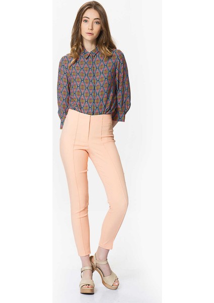 Çizgi Detaylı Kadın Pantolon Somon Y9912015_020 fırsatları